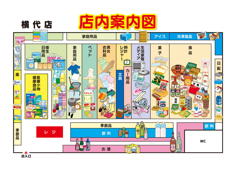 店内案内図　横代店