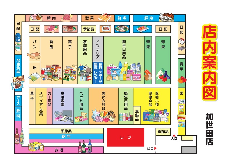 店内案内図 加世田店