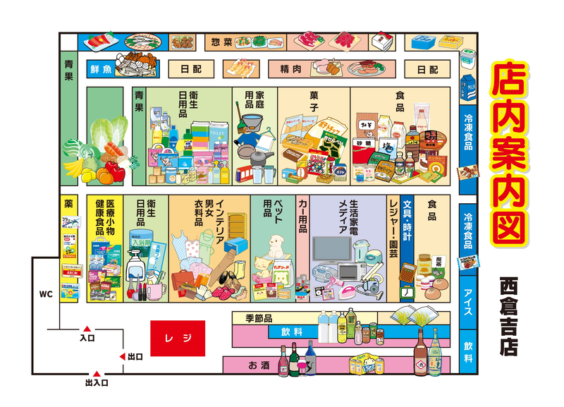 店内案内図　西倉吉店