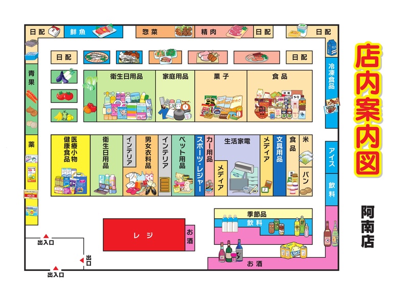 店内案内図　阿南店