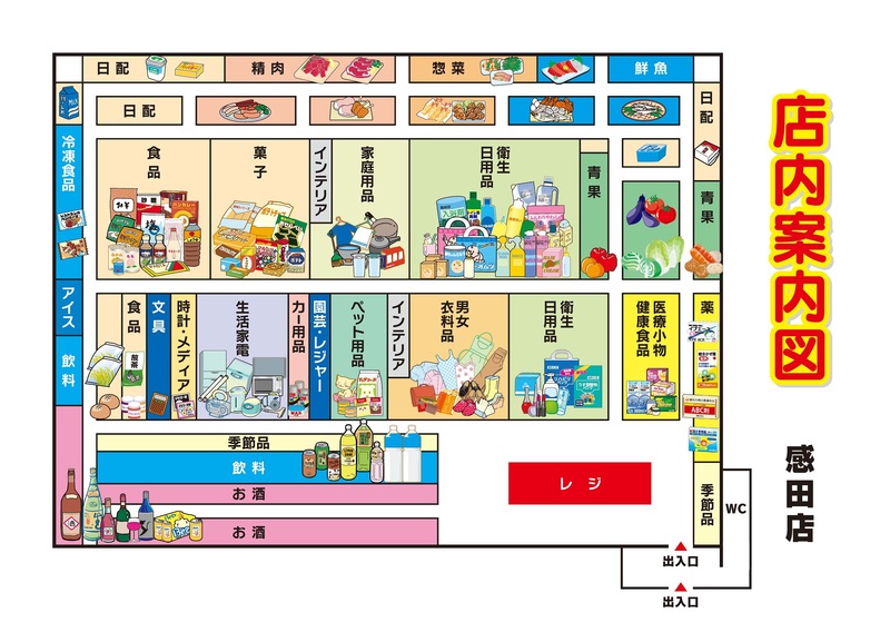 店内案内図　感田店