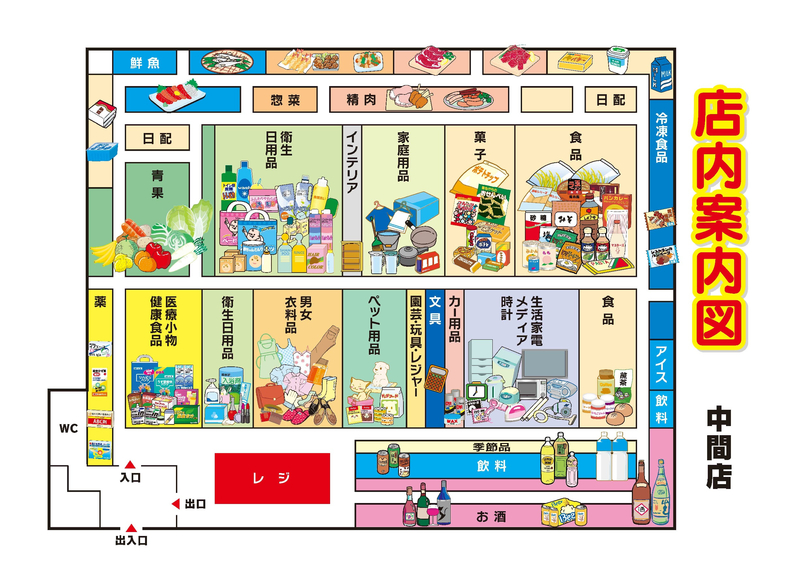 店内案内図 中間店