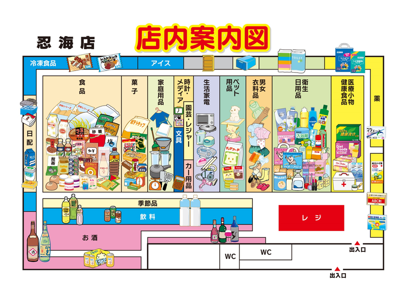 店内案内図 忍海店