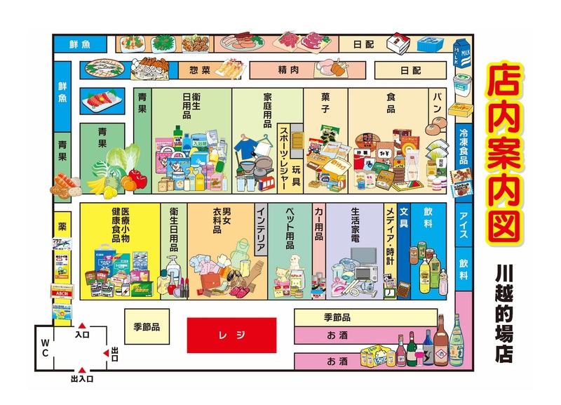 店内案内図 川越的場店