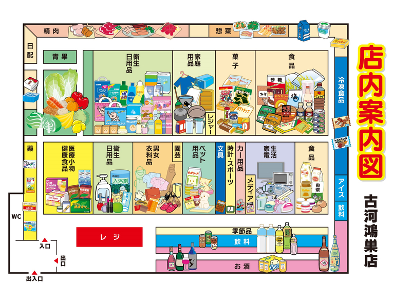 店内案内図　古河鴻巣店